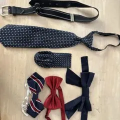 ネイビー ドット柄 ネクタイとリボンセット