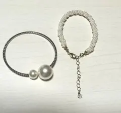 パールブレスレット2種類 Cream dotヘアアクセサリー２種
