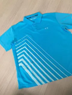 OAKLEY 青 ストライプ ゴルフウェア