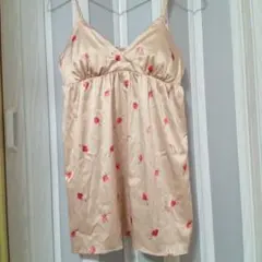❤未使用 ジェラートピケ いちご柄 キャミソール ベージュ