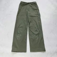 ユニクロ　ハイウエストチノワイドストレートパンツ　カーキ　64-91