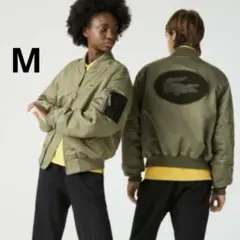 【美品】LACOSTE L!VE ユニセックス フェルトロゴMA-1ジャケット