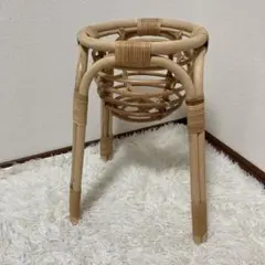 オルネドフォイユ ラタン調 ハイタイプ ビストロスツール ピンク