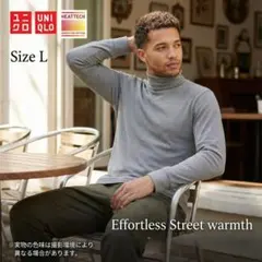 UNIQLO ユニクロ メンズ ヒートテック タートルネック L ボーダー 長袖