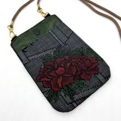 大島紬　スマホショルダーバッグ