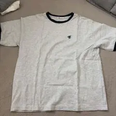 レディース 半袖 Tシャツ グレー リンガーネックのサムネイル