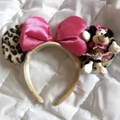 ディズニー ミニーマウス ヒョウ柄カチューシャ