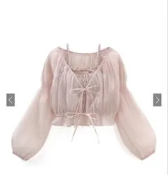 GRL ダブルリボンシフォンボレロ×キャミソールアンサンブル