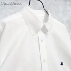 ブルックスブラザーズ スーピマ100 オックスフォードBDシャツ 刺繍 白 美品