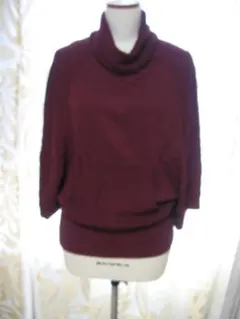 ユニクロ/ダブスタ　コラボ　バーガンディ タートルネック ニット
