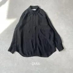 ZARA/長袖シャツ/M/ブラック/オーバーサイズ/綺麗め/カジュアル