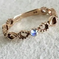 レインボームーンストーン♡3号【ノジェス】K10 透かしリング☆アガット 好きも