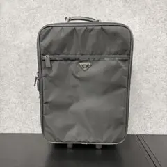 PRADA キャリーバッグ 黒 サフィアーノ 三角ロゴ ナイロン 南京錠 大