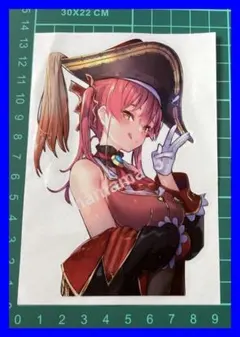 アニメ 痛車 宝鐘マリン風 海賊帽 ３指ピース ペロっ ステッカー