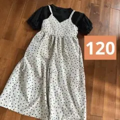 コーデセット　ドット柄ワイドパンツ　黒トップス