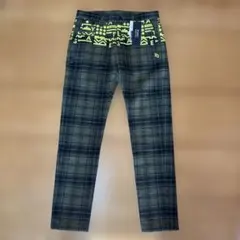 ☆新品☆ PEARLY GATES チェック柄パンツ カーキ×黒×黄　秋冬