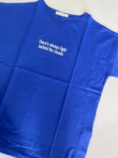 【Samansa Mos2 blue】 ロゴ刺繍フレンチスリーブTシャツのサムネイル