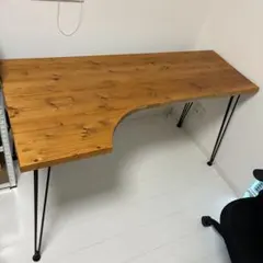 幅140 L字デスク インダストリアル調 ヴィンテージ オフィス LOWYA