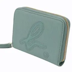 未使用級 agnes b エンボスロゴ レザーコンパクトウォレット ミント