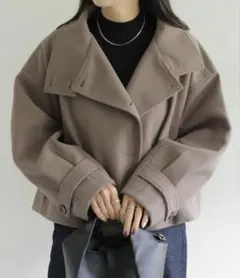 スタンドカラーコート ピーコート