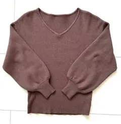 お値下げ！グレイル　リブ編み Vネック モカブラウンセーター