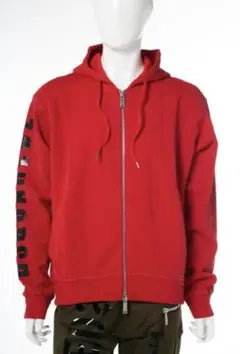 ディースクエアード ディースク ジップ パーカー レッド 赤 オーバーサイズ