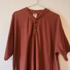 Woolrich ヘンリーネック 半袖Tシャツ ワッフル生地 バーガンディのサムネイル