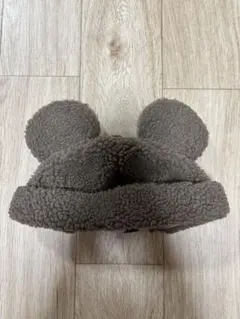 ミッキーマウス 耳付きボア帽子