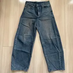 GU バレルレッグジーンズ ブルー　L 標準丈