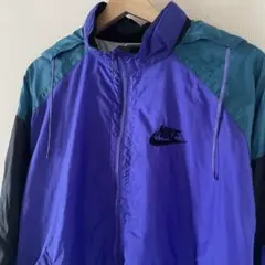 90s NIKE 銀タグ ナイロンジャケット L 紫 緑