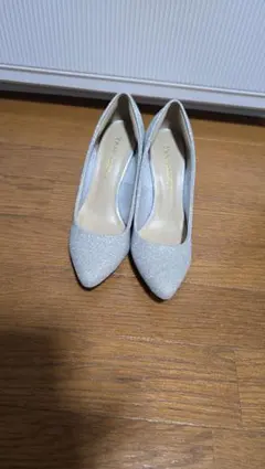 シルバー グリッター ポインテッドトゥ ハイヒール