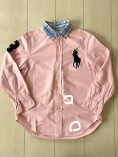 Ralph Lauren ピンク長袖シャツ 140①