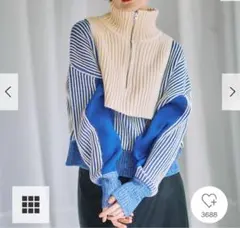 レイヤードハーフZIPニット