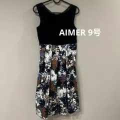 【AIMER】 エメ　ベルベットフラワードレス ワンピース