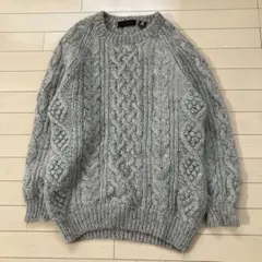 12.3 Seahope シーホープ ケーブルニットセーター グレー M 古着