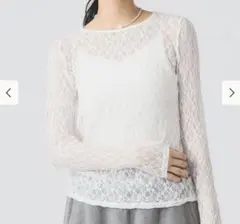 本日限定価格★Ray BEAMS ストレッチ レース クルーネック Tシャツ