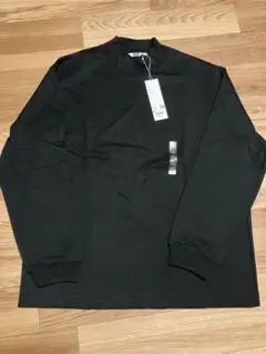 【新品】ユニクロ　ブラッシュドモックネックTシャツ　ブラック　XL