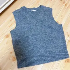 GU グレー ニットベスト Mサイズ
