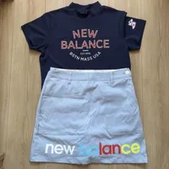 美品✨ニューバランスゴルフ セットアップ❤︎大人ベビーベージュ ワッフル サテンM 美品✨ニューバランスゴルフ セットアップ❤︎大人ベビーベージュ