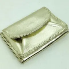 【極美品】アントニーニ　銀座和光　三つ折り　財布　レザー　コンパクト　ゴールド 未使用級 アントニーニ 和光 3つ折り財布 シルバー レザー クロコ型
