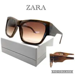 ZARA ザラ ビッグフレーム サングラス ブラウン グラデーションのサムネイル