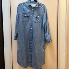 デニム長袖シャツワンピース Mサイズ