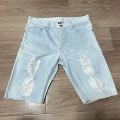 x-girl ダメージ加工 ハーフパンツ