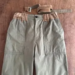 sacai サカイ ワイドオックスフォードパンツ 1 カーキ　ベルト付のサムネイル