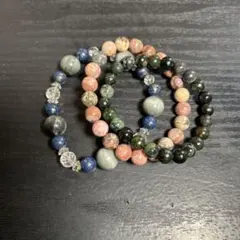 L887)週末セール　天然石ブレスレット3点