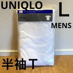 UNIQLO ユニクロ　カラークルーネックＴ　半袖　メンズ　Ｌ　ホワイト