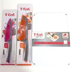 【新品/3点】 T-fal 16.5cm＆15cmチタンコーティング包丁/まな板のサムネイル