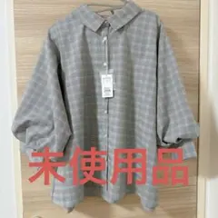 ナイスクラップ NICE CLAP後ろレースUPチェックバルーンスリーブ シャツ