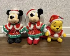 ミッキーミニー　プーさん　ぬいぐるみバッジ　ディズニー