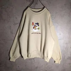 雪だるま刺繍 USA製パーツ JERZEES ベージュ スノーマン スウェットのサムネイル